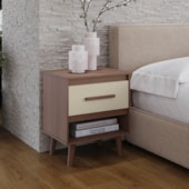 Mesa de Cabeceira Ipê 1 Gaveta MB1 Savana\Off White