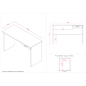 Mesa de Escritório com Gaveteiro Susy MB1 Branco