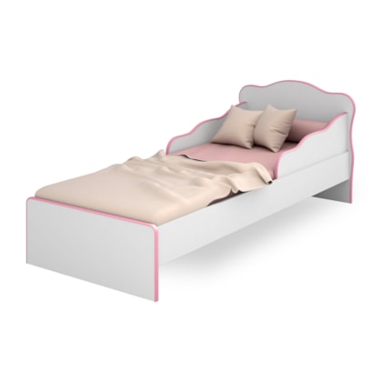 Mini Cama Juvenil Brilhar Q01 Branco/Rosa - Amarena Móveis