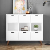 Nicho Organizador c/ 6 Gavetas Vintage Haia Q01 Branco/Branco - Amarena Móveis