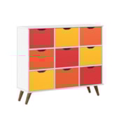 Nicho Organizador c/ 9 Gavetas Vintage Haia Q01 Branco/Colorido - Amarena Móveis
