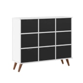 Nicho Organizador c/ 9 Gavetas Vintage Haia Q01 Branco/Preto - Amarena Móveis