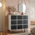 Nicho Organizador c/ 9 Gavetas Vintage Haia Q01 Branco/Preto - Amarena Móveis
