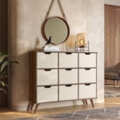 Nicho Organizador c/ 9 Gavetas Vintage Haia Q01 Ébano Rústico/Off White - Amarena Móveis