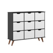 Nicho Organizador c/ 9 Gavetas Vintage Haia Q01 Preto/Branco - Amarena Móveis Nicho Organizador c/ 9 Gavetas Vintage Haia Q01 Preto/Branco - Amarena Móveis
