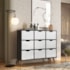 Nicho Organizador c/ 9 Gavetas Vintage Haia Q01 Preto/Branco - Amarena Móveis