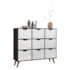 Nicho Organizador c/ 9 Gavetas Vintage Haia Q01 Preto/Branco - Amarena Móveis
