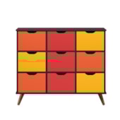 Nicho Organizador c/ 9 Gavetas Vintage Haia Q01 Preto/Colorido - Amarena Móveis Nicho Organizador c/ 9 Gavetas Vintage Haia Q01 Preto/Colorido - Amarena Móveis