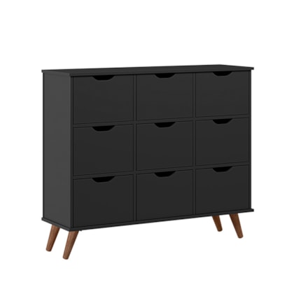 Nicho Organizador c/ 9 Gavetas Vintage Haia Q01 Preto/Preto - Amarena Móveis