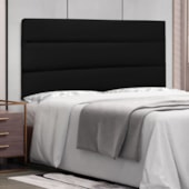 Painel Cama Queen Nubia SPZ 160cm Suede Preto