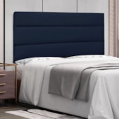 Painel Cama Solteiro Nubia SPZ 90cm Suede Azul Marinho