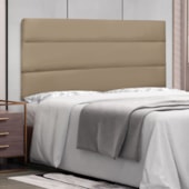 Painel Cama Solteiro Nubia SPZ 90cm Suede Bege