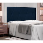 Painel Cama Solteiro Serena SPZ 90cm Suede Azul Marinho