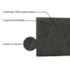 Painel Cama Solteiro Serena SPZ 90cm Suede Cinza
