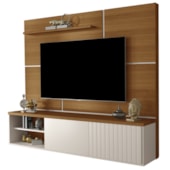 Painel Suspenso para TV Mariana até 75" ML01 Carvalho New/Off White - Amarena Móveis