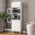 Paneleiro Íris 4 Portas Cozinha MB1 200cm Branco Puxador Cromado