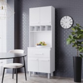 Paneleiro Zínia 4 Portas 1 Gaveta Cozinha MB1 200cm Branco