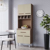 Paneleiro Zínia 4 Portas 1 Gaveta Cozinha MB1 200cm Savana\Off White