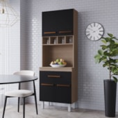 Paneleiro Zínia 4 Portas 1 Gaveta Cozinha MB1 200cm Savana\Preto