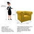 Poltrona Cadeira Chesterfield Ana Corano Amarelo Luxo Recepção Sala de Estar Quarto - AM Decor