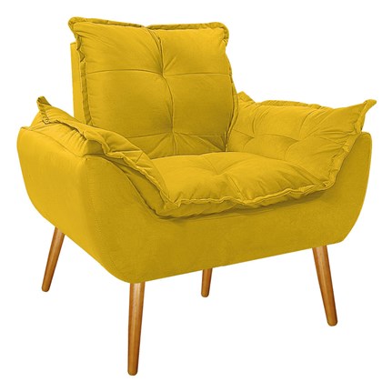 Cadeira Decorativa Opala Corano Amarelo Palito para Recepção Sala de Estar Consultório Escritório Quarto - Decor - Amarena Moveis