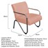 Poltrona Cadeira Decorativa Sara Cromada para Sala Consultório Luxo Suede Rosê - AM Decor