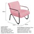 Poltrona Cadeira Decorativa Sara Cromada para Sala de Estar Luxo Suede Rosa Bebê - AM Decor