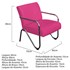 Poltrona Cadeira Decorativa Sara Cromada para Sala de Estar Quarto Suede Pink - AM Decor