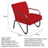 Poltrona Cadeira Decorativa Sara Cromada para Sala de Estar Recepção Suede Vermelho - AM Decor