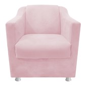 Poltrona Cadeira Decorativa Tilla Corano Rosa Bebê Recepção Escritório Consultório Quarto Sala de Estar Quarto Luxo - AM Decor