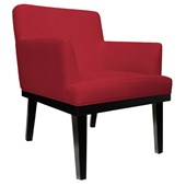 Poltrona Cadeira Decorativa Vitoria Suede Vermelho para Sala de Espera Recepção Sala de Estar Quarto - AM Decor