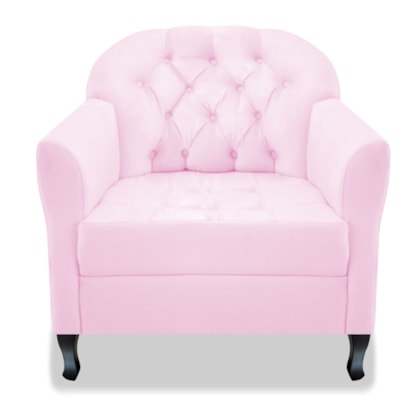 Poltrona Cadeira Sofa Julia Com Botone Para Sala De Estar Recepcao Quarto Escritorio Corano Rosa Bebe Am Decor Amarena Moveis