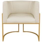 Poltrona Dália Luxo Moderna Estofada Design Sofisticado com Base de Ferro Dourado Bouclé Bege