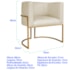 Poltrona Dália Luxo Moderna Estofada Design Sofisticado com Base de Ferro Dourado Bouclé Bege