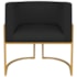 Poltrona Dália Luxo Moderna Estofada Design Sofisticado com Base de Ferro Dourado Bouclé Preto