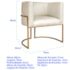 Poltrona Dália Luxo Moderna Estofada Design Sofisticado com Base de Ferro Dourado Corano Bege