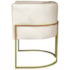 Poltrona Dália Luxo Moderna Estofada Design Sofisticado com Base de Ferro Dourado Corano Bege