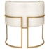 Poltrona Dália Luxo Moderna Estofada Design Sofisticado com Base de Ferro Dourado Corano Bege