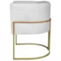 Poltrona Dália Luxo Moderna Estofada Design Sofisticado com Base de Ferro Dourado Corano Branco