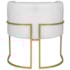 Poltrona Dália Luxo Moderna Estofada Design Sofisticado com Base de Ferro Dourado Corano Branco