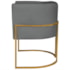 Poltrona Dália Luxo Moderna Estofada Design Sofisticado com Base de Ferro Dourado Corano Cinza