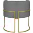 Poltrona Dália Luxo Moderna Estofada Design Sofisticado com Base de Ferro Dourado Corano Cinza