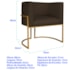 Poltrona Dália Luxo Moderna Estofada Design Sofisticado com Base de Ferro Dourado Corano Marrom
