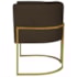 Poltrona Dália Luxo Moderna Estofada Design Sofisticado com Base de Ferro Dourado Corano Marrom