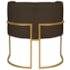 Poltrona Dália Luxo Moderna Estofada Design Sofisticado com Base de Ferro Dourado Corano Marrom