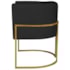 Poltrona Dália Luxo Moderna Estofada Design Sofisticado com Base de Ferro Dourado Corano Preto