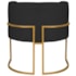 Poltrona Dália Luxo Moderna Estofada Design Sofisticado com Base de Ferro Dourado Corano Preto