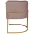 Poltrona Dália Luxo Moderna Estofada Design Sofisticado com Base de Ferro Dourado Linho Rose