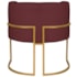 Poltrona Dália Luxo Moderna Estofada Design Sofisticado com Base de Ferro Dourado Suede Bordo