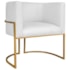 Poltrona Dália Luxo Moderna Estofada Design Sofisticado com Base de Ferro Dourado Suede Branco